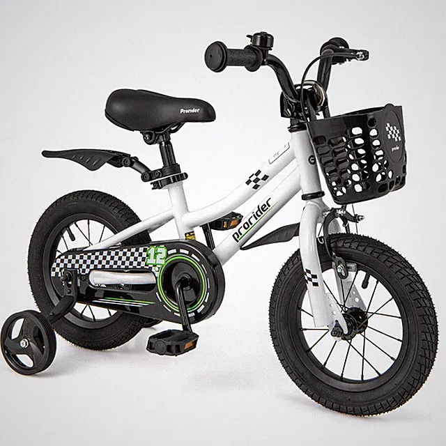 12" Kid’s Bike w/Removable Training Wheels & Basket for 3-4 Years Old White