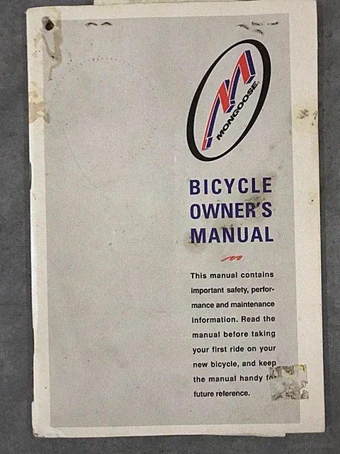 1996 Mongoose Mountain Bike MANEUVER Owner's Manual Multi-Speed bicycle road