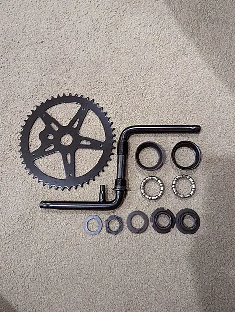 MULTI-SPEED BLACK BICYCLE SPROCKET 1/2X3/32X 48T, CRANKS 6 &1/2",BOTTOM BEARINGS