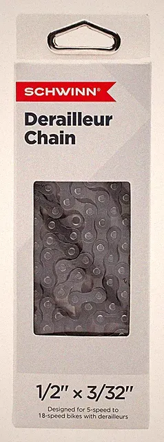 Schwinn Bike Chain, 1/2" x 3/32" Derailleur 1/2 inch x 3/32 inch, Silver